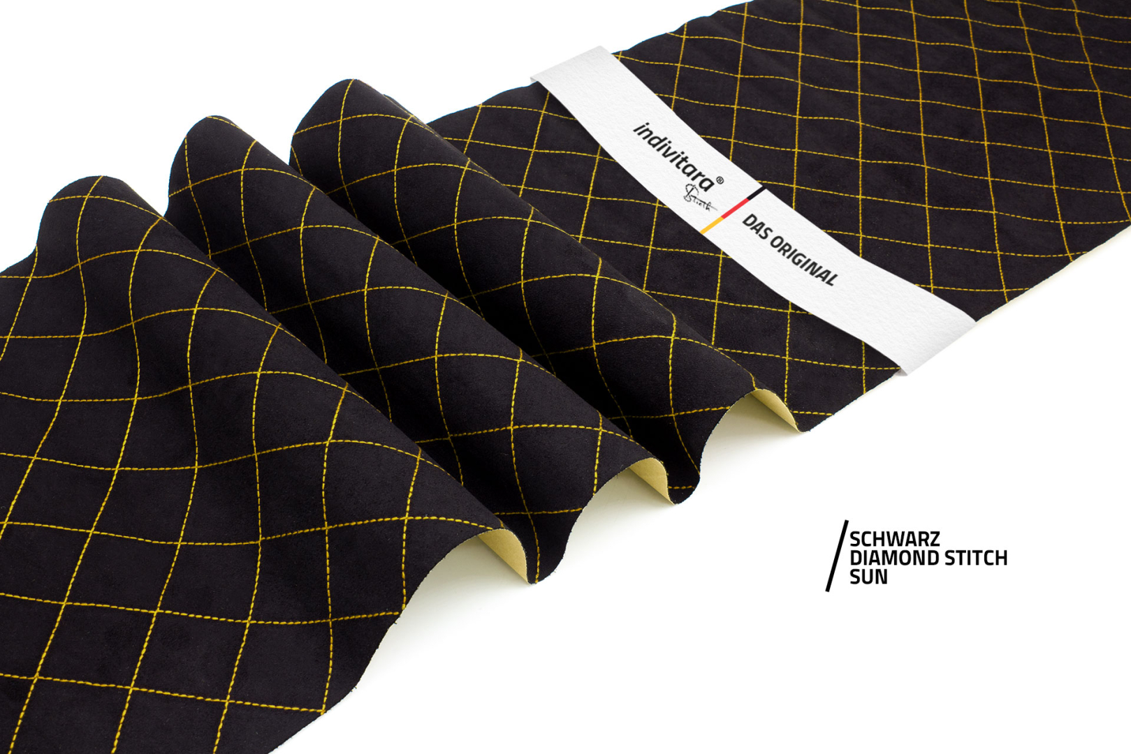 indivitara® Premium Stitch - selbstklebender Mikrofaserstoff Premium mit echten Nähten - Meterware - verschiedene Farben